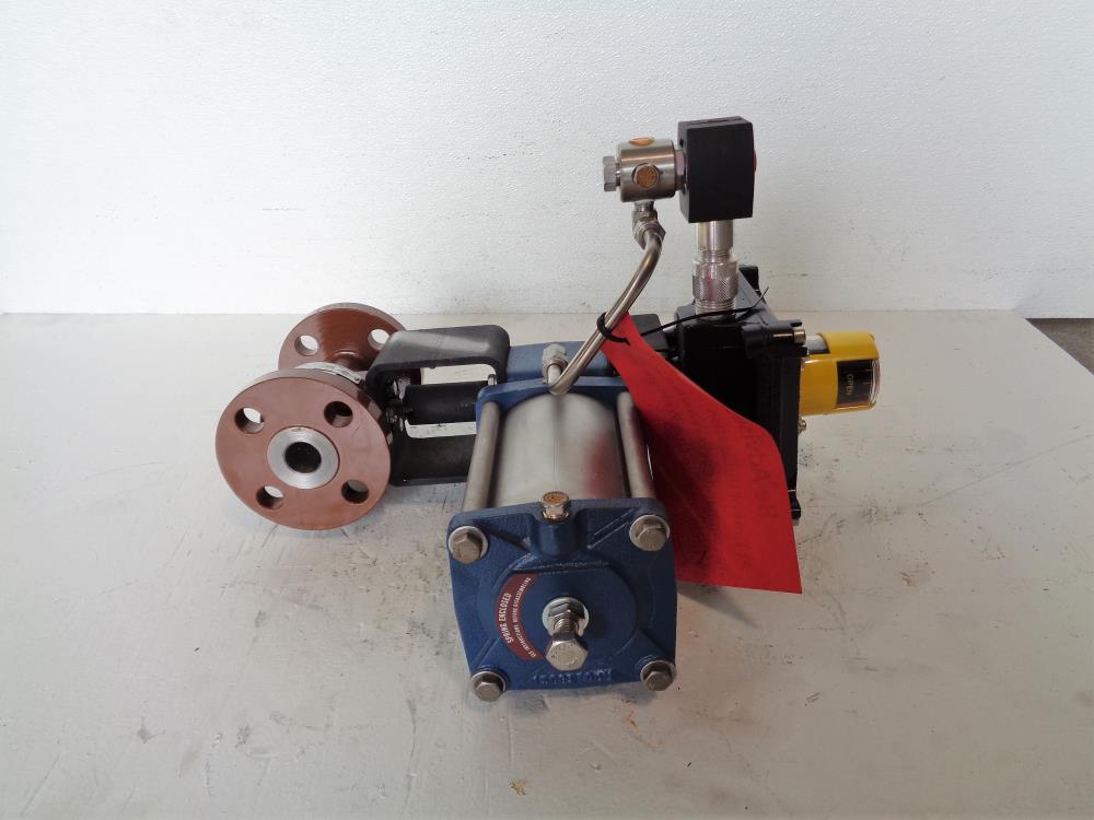 KF 1" 300# WCB 2-Piece Ball Valve,  Raised Face, with Biffi Morin Actuator